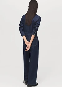 Belt denim jumpsuit