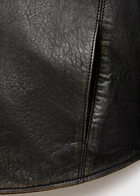 Lapels leather jacket