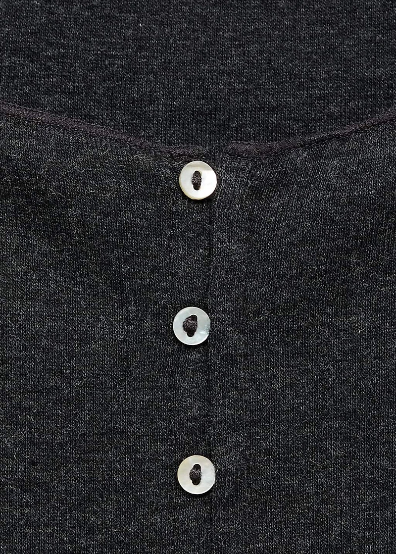 Boat neck buttoned cardigan