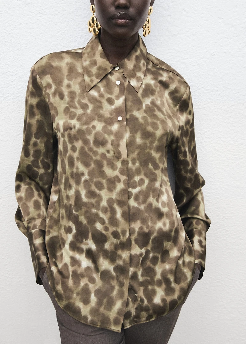 Satin print shirt