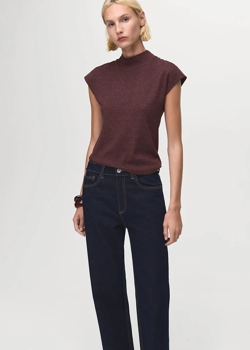 High collar T-shirt