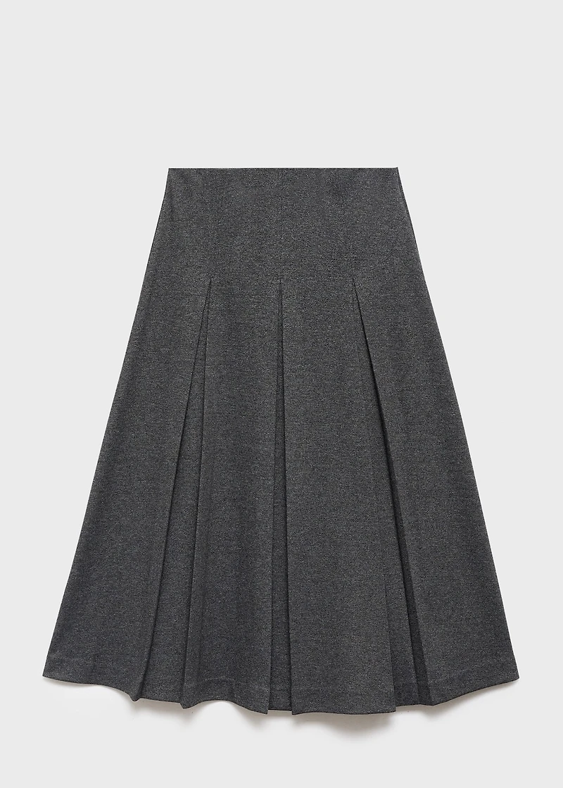 Pleated A-line skirt