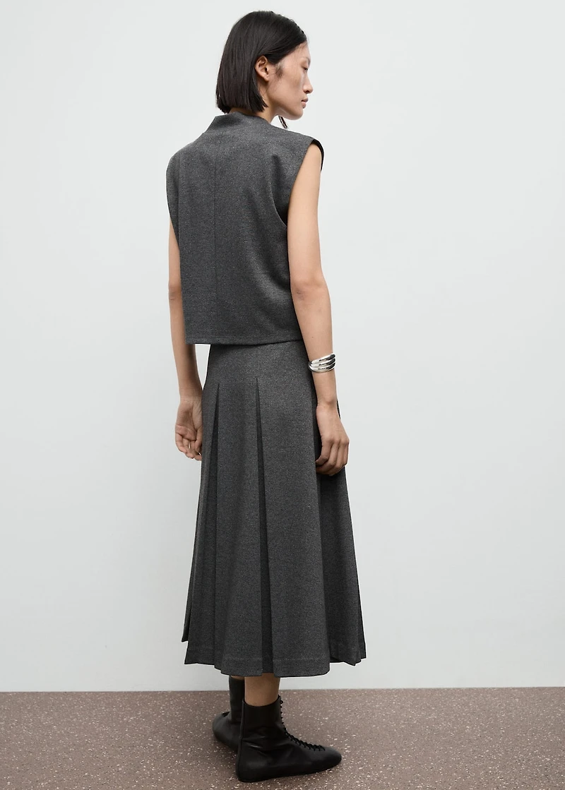 Pleated A-line skirt