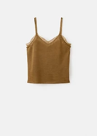 Wool-blend lace top