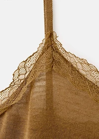 Wool-blend lace top