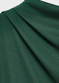 Straight-fit jumpsuit with draped neckline