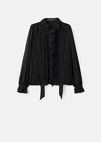 Ruffled blouse with scarf