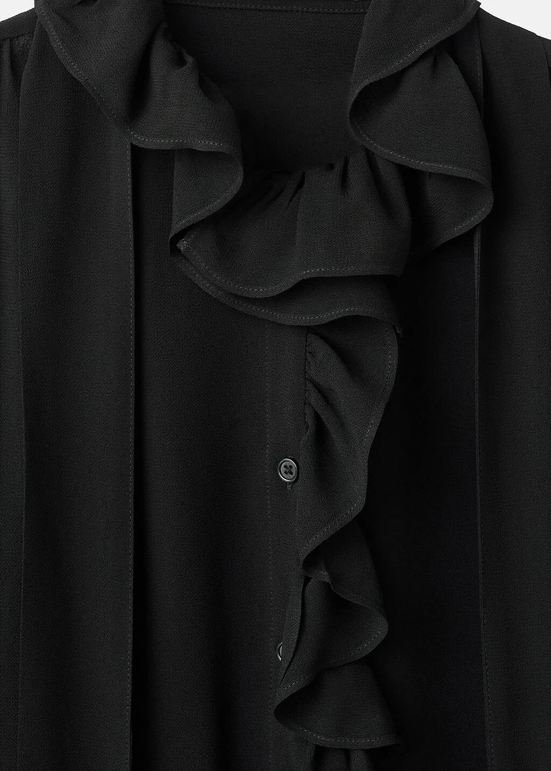 Ruffled blouse with scarf