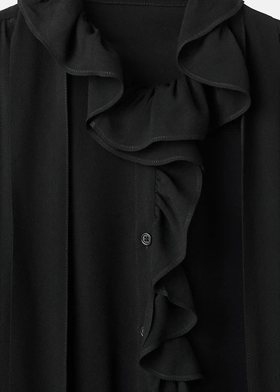 Ruffled blouse with scarf