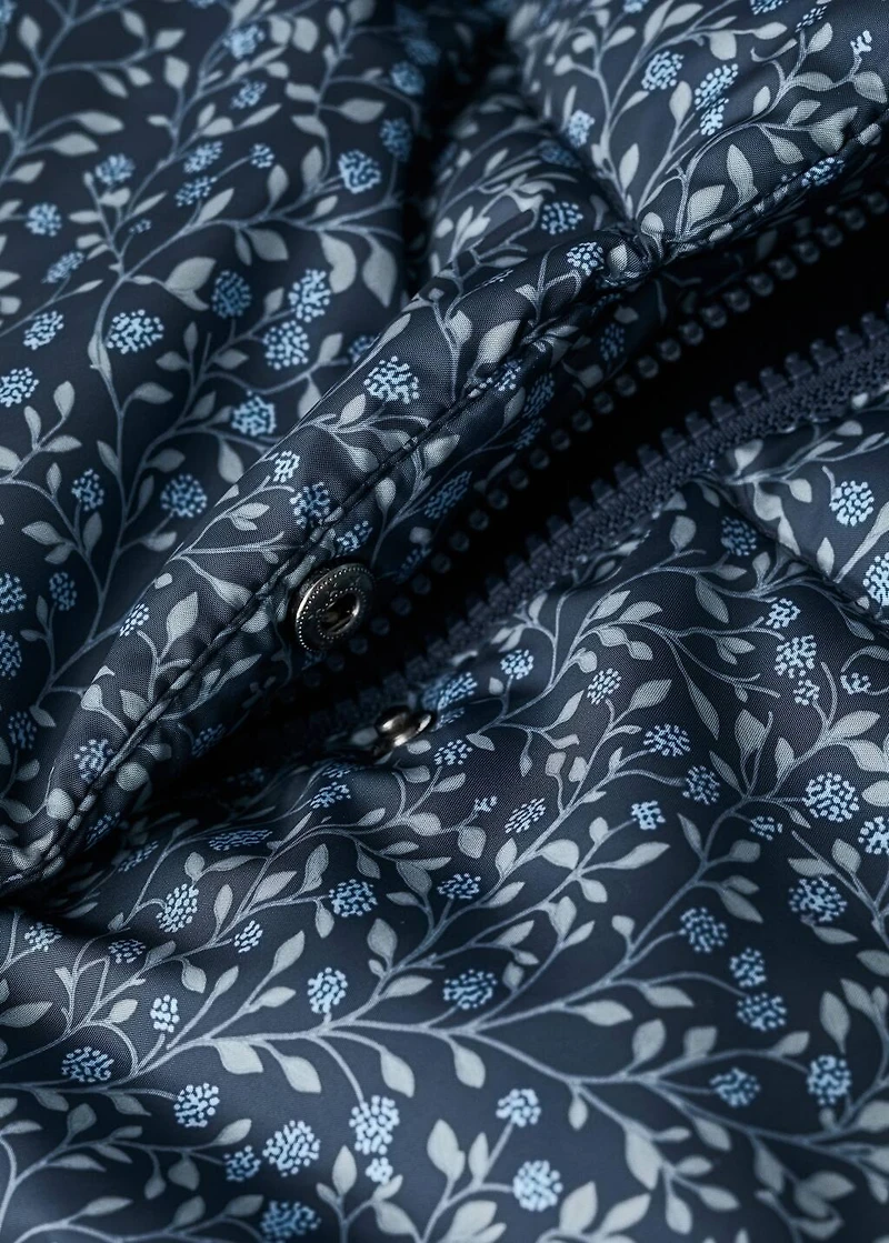 Long padded floral anorak