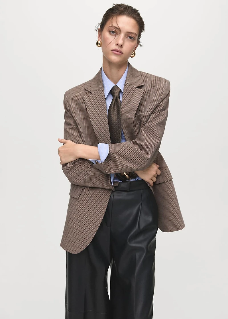 Leather-effect wide-leg pants