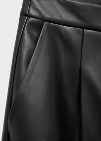 Leather-effect wide-leg pants
