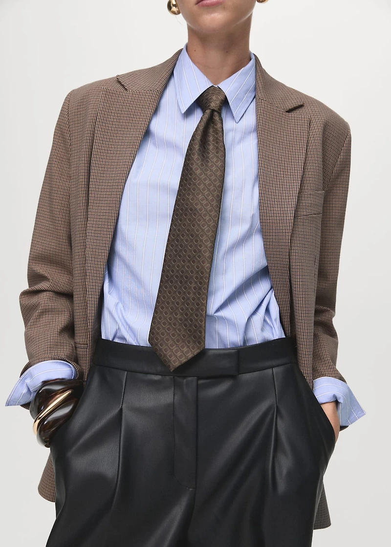 Leather-effect wide-leg pants
