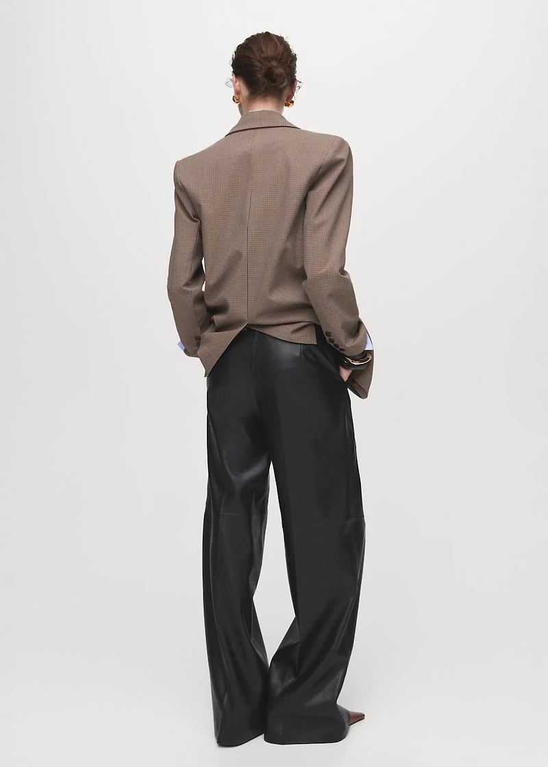 Leather-effect wide-leg pants