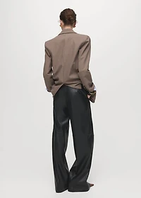 Leather-effect wide-leg pants