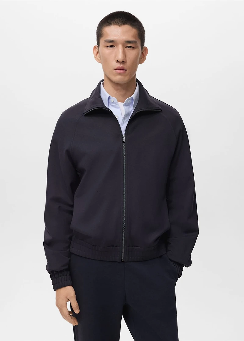 Regular-fit zip-up hoodie