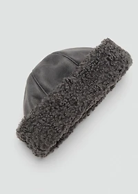 Shearling-effect hat