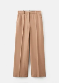Straight wool-blend suit pants