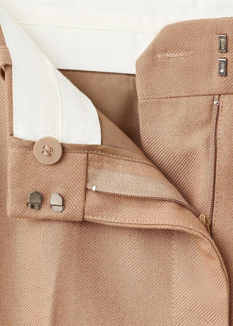 Straight wool-blend suit pants