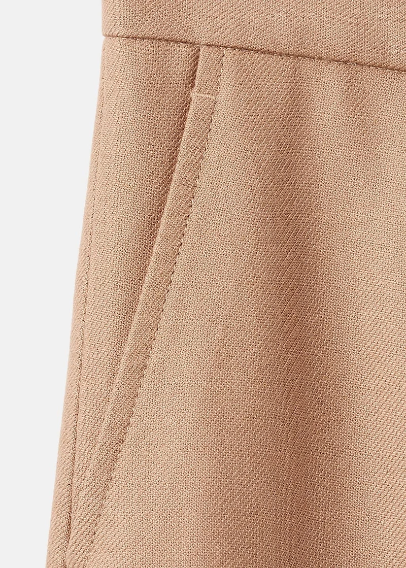 Straight wool-blend suit pants