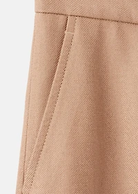 Straight wool-blend suit pants