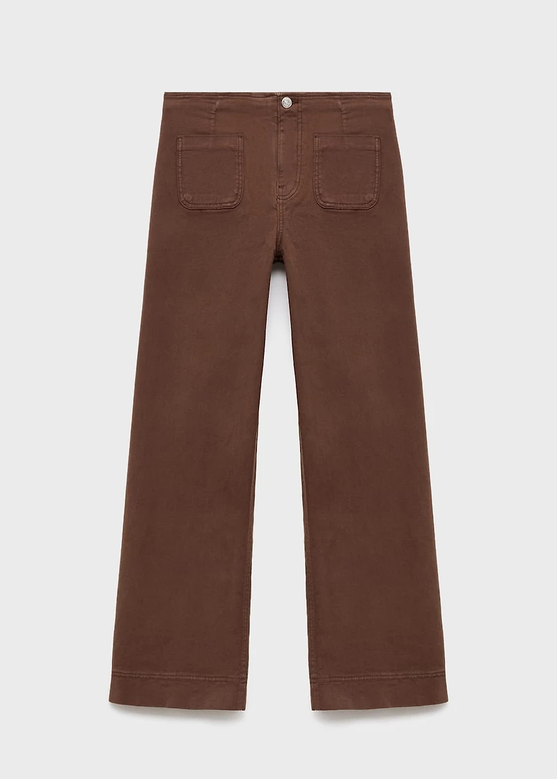 Wide leg jeans with pockets