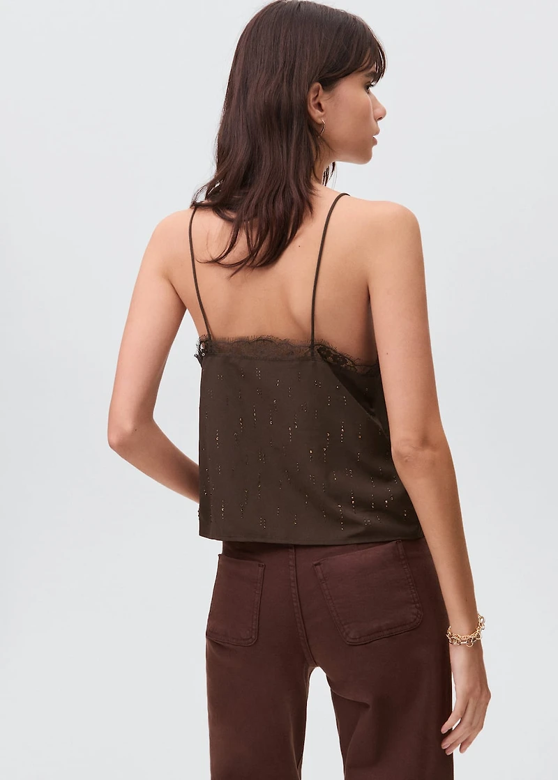 Beaded camisole top