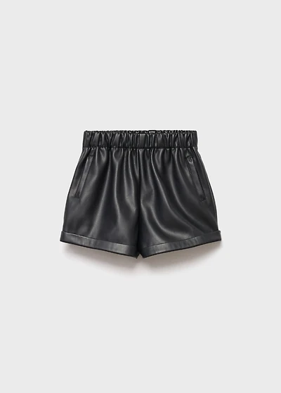 Leather-effect shorts