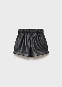 Leather-effect shorts
