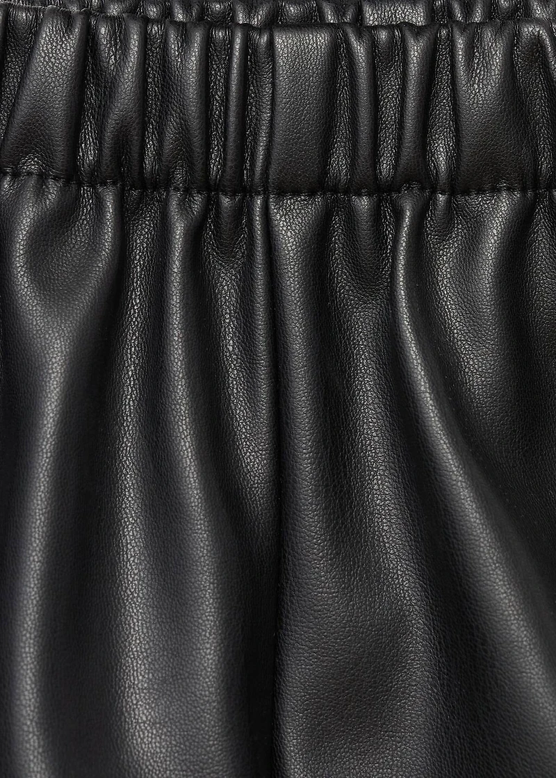 Leather-effect shorts