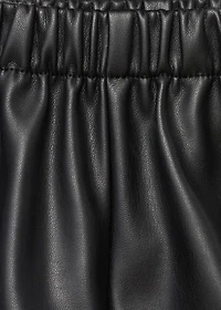 Leather-effect shorts