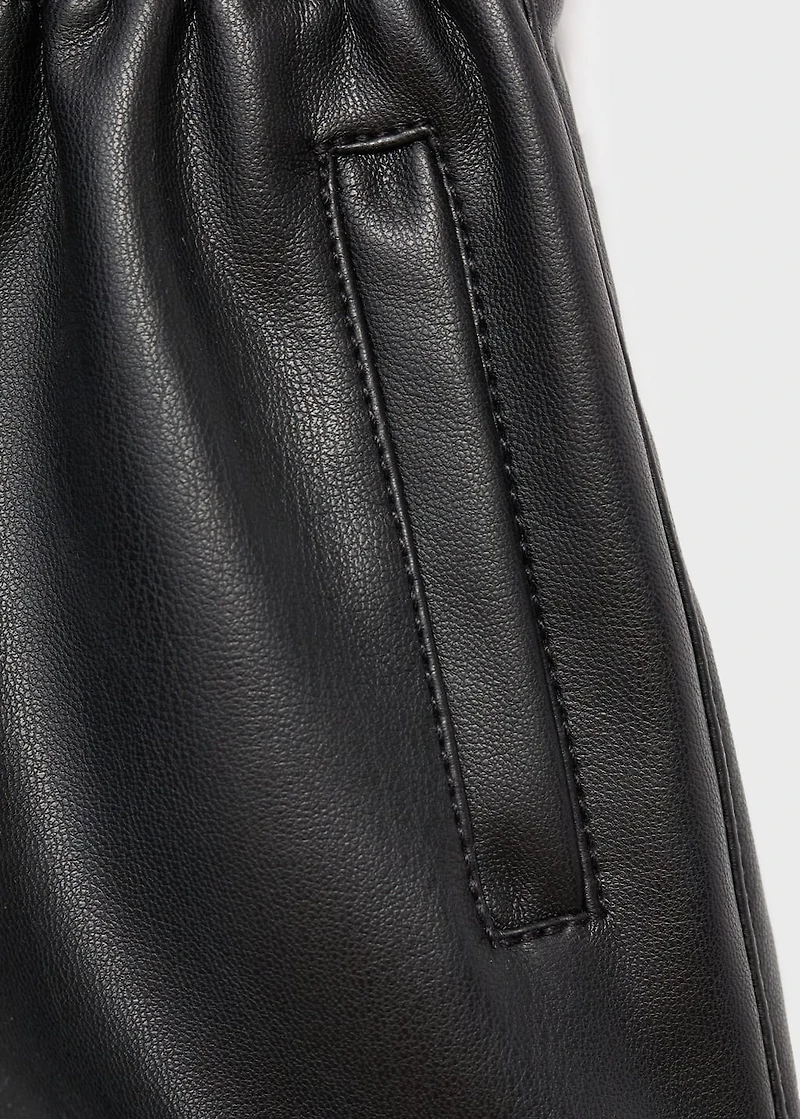 Leather-effect shorts