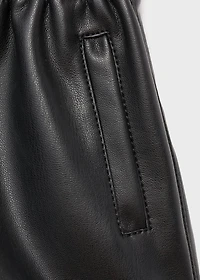 Leather-effect shorts