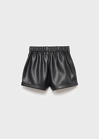 Leather-effect shorts