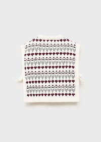 Knitted vest with heart pattern