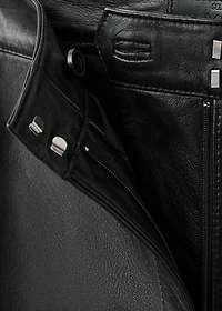 100% leather flared pants