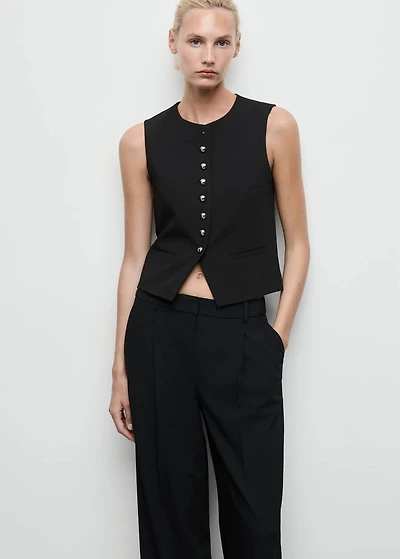 Vest with jewel buttons