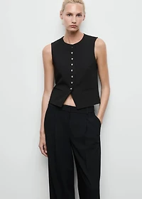 Vest with jewel buttons