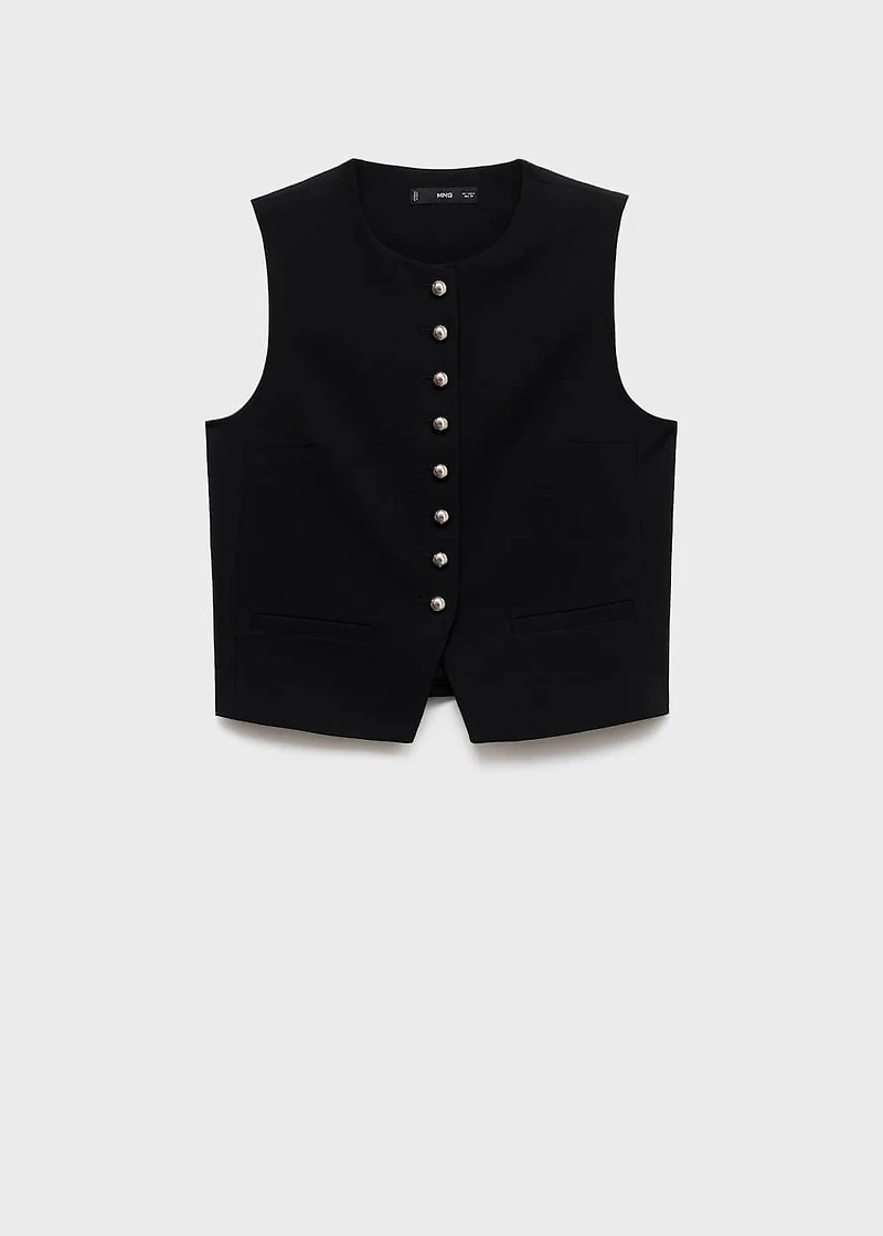 Vest with jewel buttons