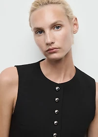 Vest with jewel buttons