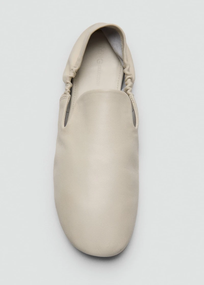 100% leather gathered shoes