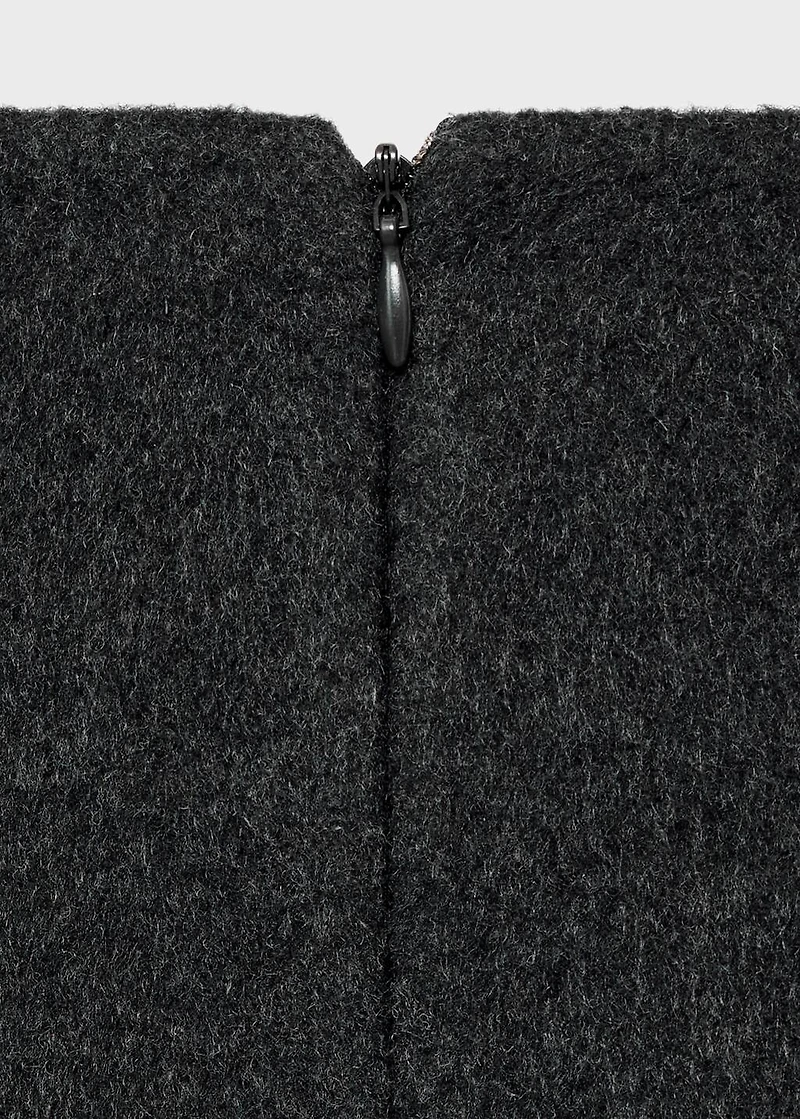Wool top with three-quarter sleeve