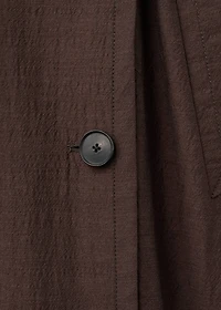 Long virgin wool trench coat