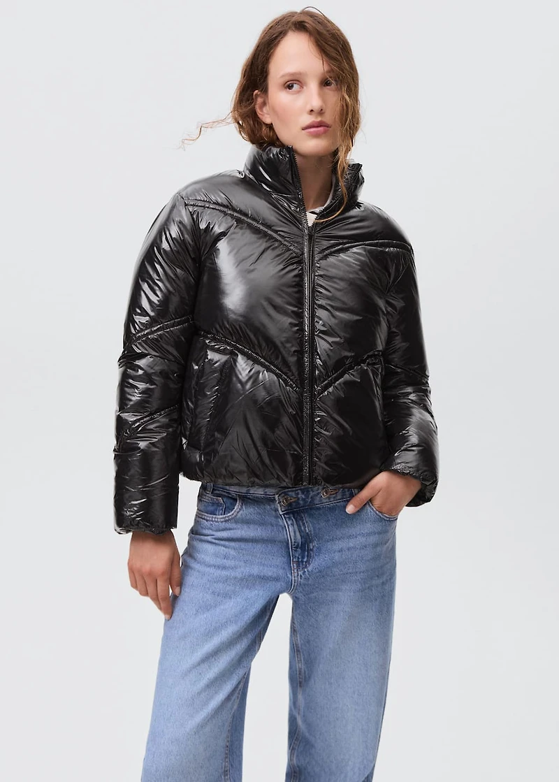 Shiny quilted anorak