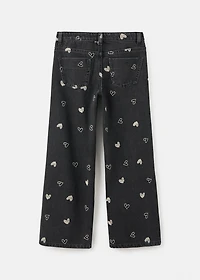 Jeans with embroidered heart
