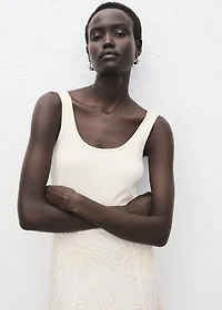 Floral-embroidered combined dress
