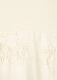 Floral-embroidered combined dress