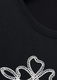 Floral-embroidered cotton t-shirt