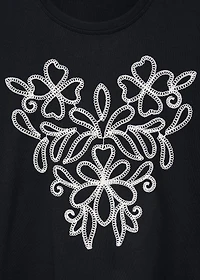 Floral-embroidered cotton t-shirt