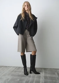 Leather block-heel boots